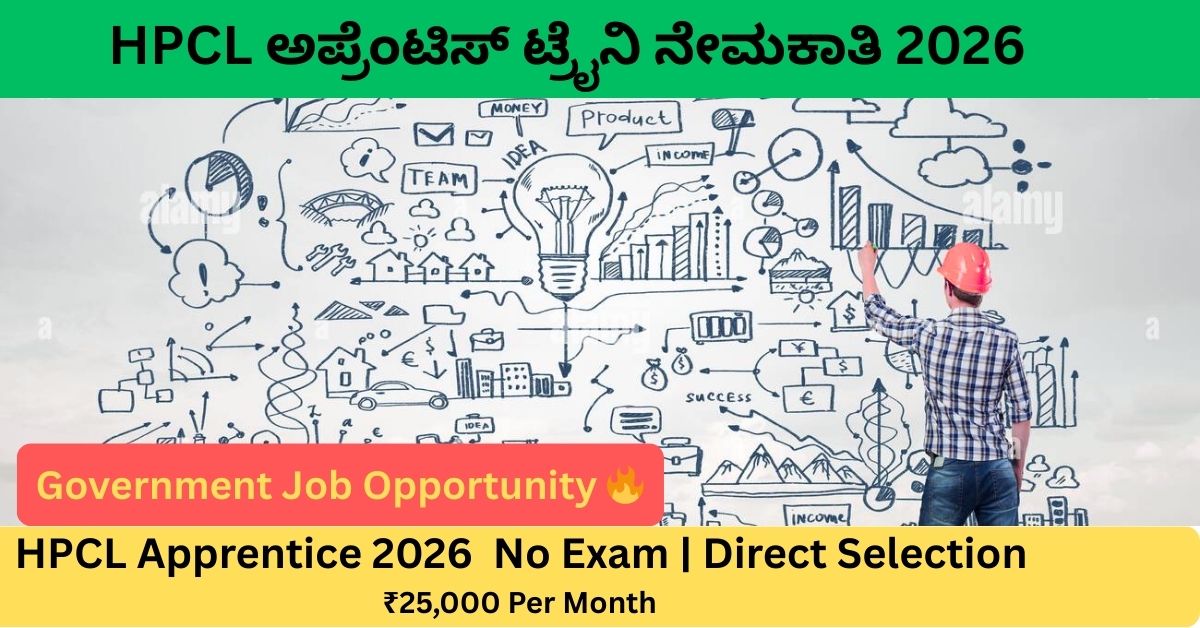 HPCL ಅಪ್ರೆಂಟಿಸ್ ಟ್ರೈನಿ ನೇಮಕಾತಿ 2026 608 ಹುದ್ದೆಗಳು ₹25000 ಸ್ಟೈಫಂಡ್