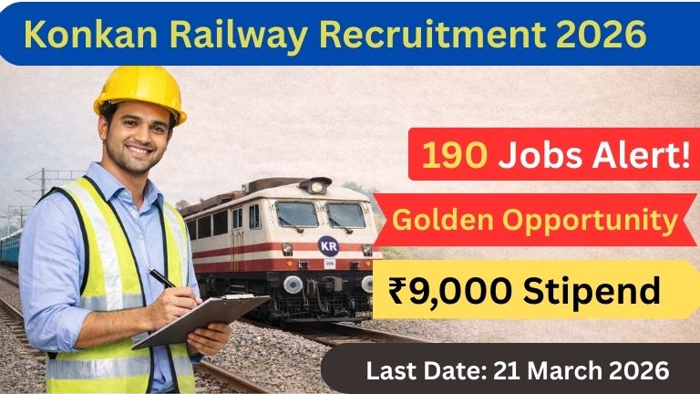 Konkan Railway Apprentice Recruitment 2026 190 Apprentice Jobs Railway Vacancy