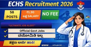 ECHS Recruitment 2026 Karnataka 58 Posts High Salary No Fee Government Job Notification