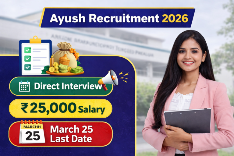 Ayush Department Recruitment 2026 Bangalore direct interview accounts assistant job ₹25000 salary