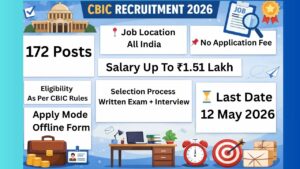 CBIC Recruitment 2026 notification 172 posts salary 1.51 lakh last date 12 May 2026