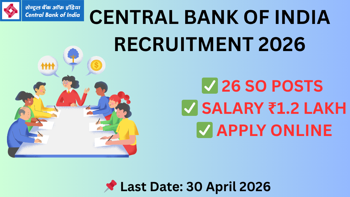 Central Bank of India Recruitment 2026 26 SO Vacancy