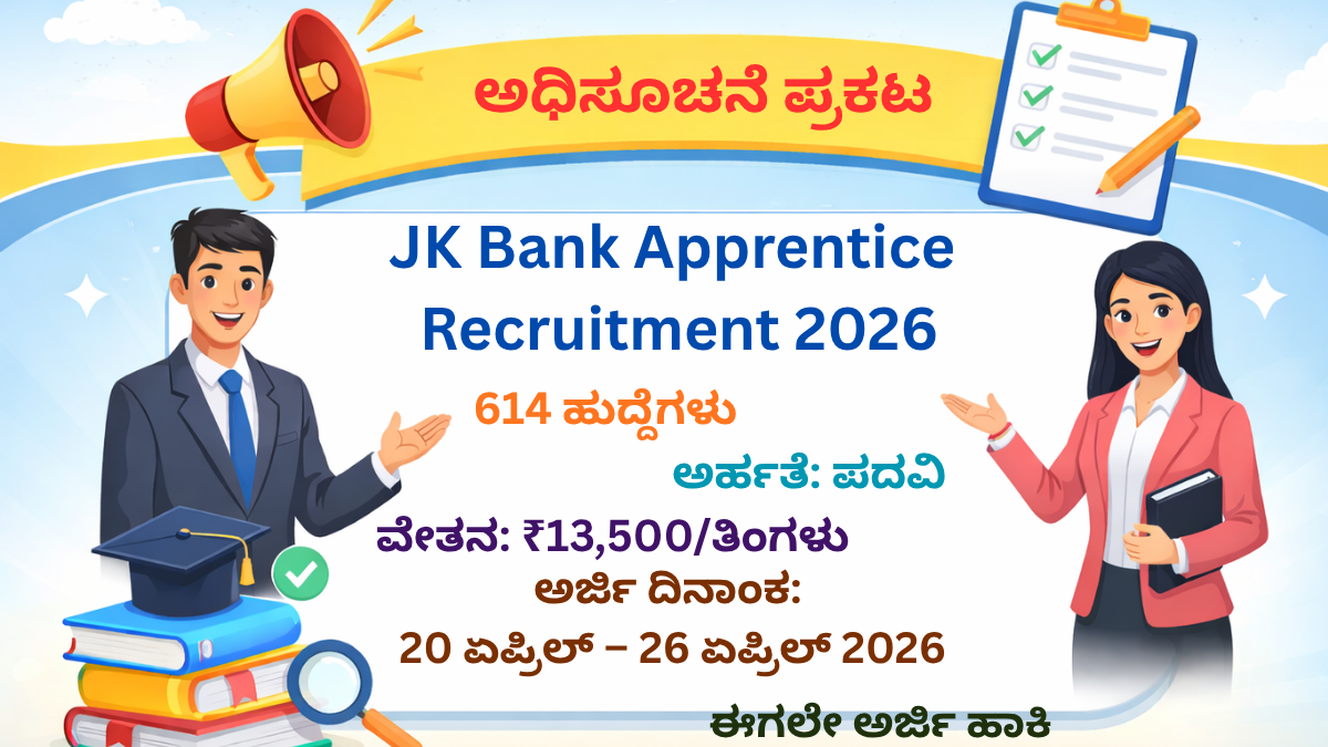 JK Bank Apprentice Recruitment 2026 614 Posts Apply Online